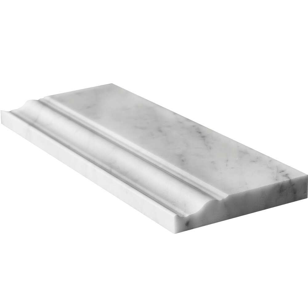 Borghese Carrara 5"x12" Bianco Marble Polished Baseboard Skirting