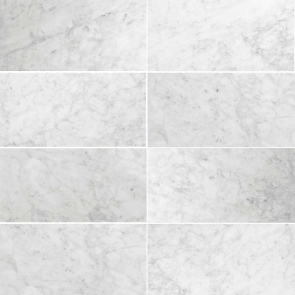 Borghese Carrara 12"x24" Bianco Marble Polished Tile