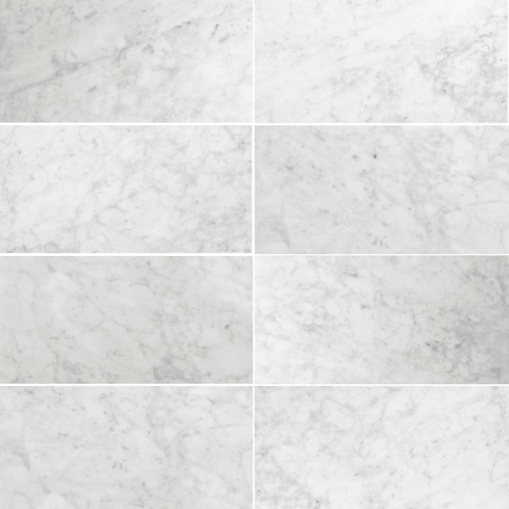 Borghese Carrara 12"x24" Bianco Marble Polished Tile