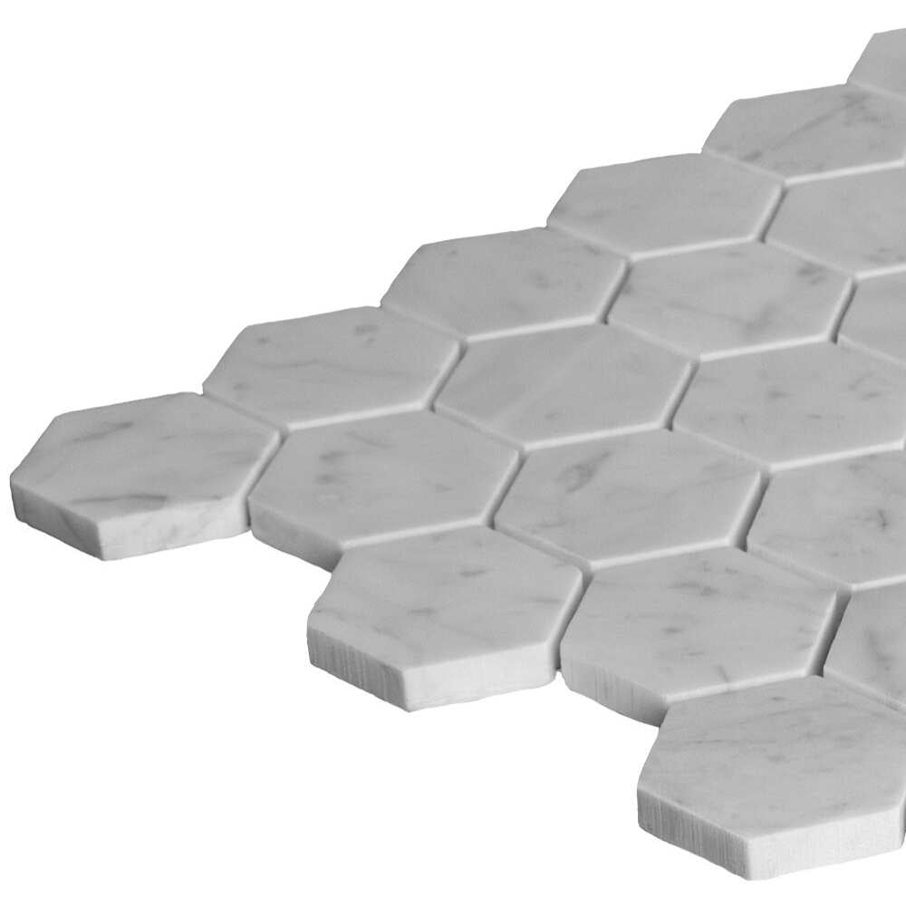 Borghese Carrara 2"x2" Bianco Marble Polished Mosaic