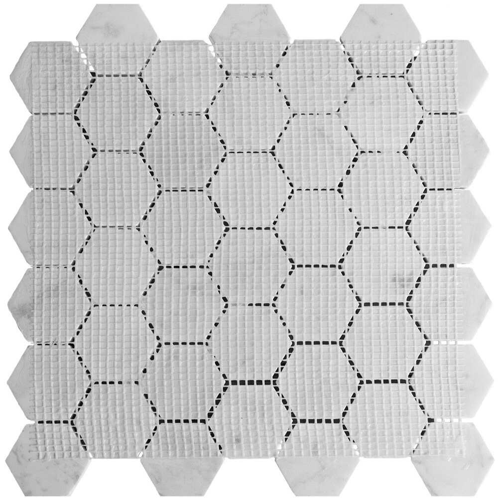 Borghese Carrara 2"x2" Bianco Marble Polished Mosaic