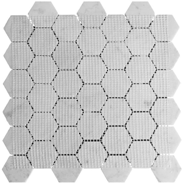 Borghese Carrara 2"x2" Bianco Marble Polished Mosaic