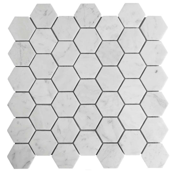 Borghese Carrara 2"x2" Bianco Marble Polished Mosaic