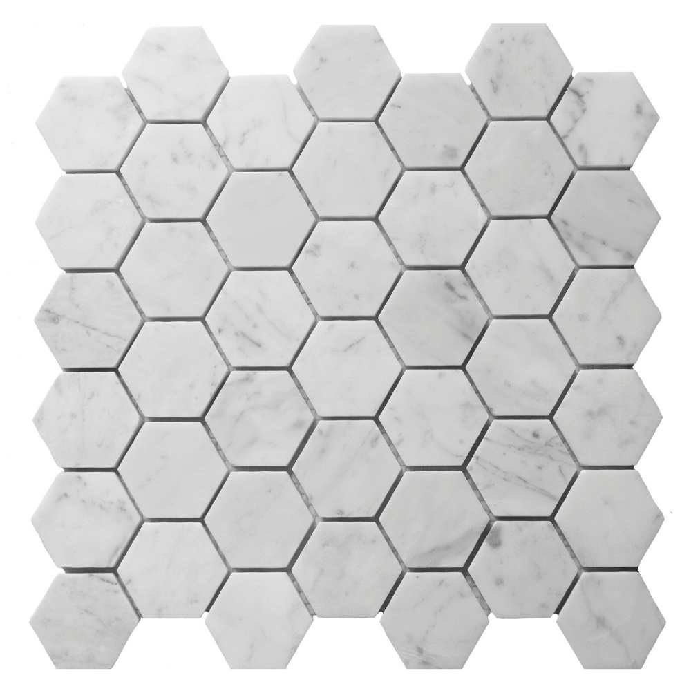 Borghese Carrara 2"x2" Bianco Marble Polished Mosaic