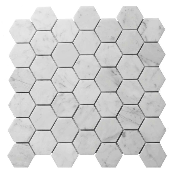 Borghese Carrara 2"x2" Bianco Marble Polished Mosaic