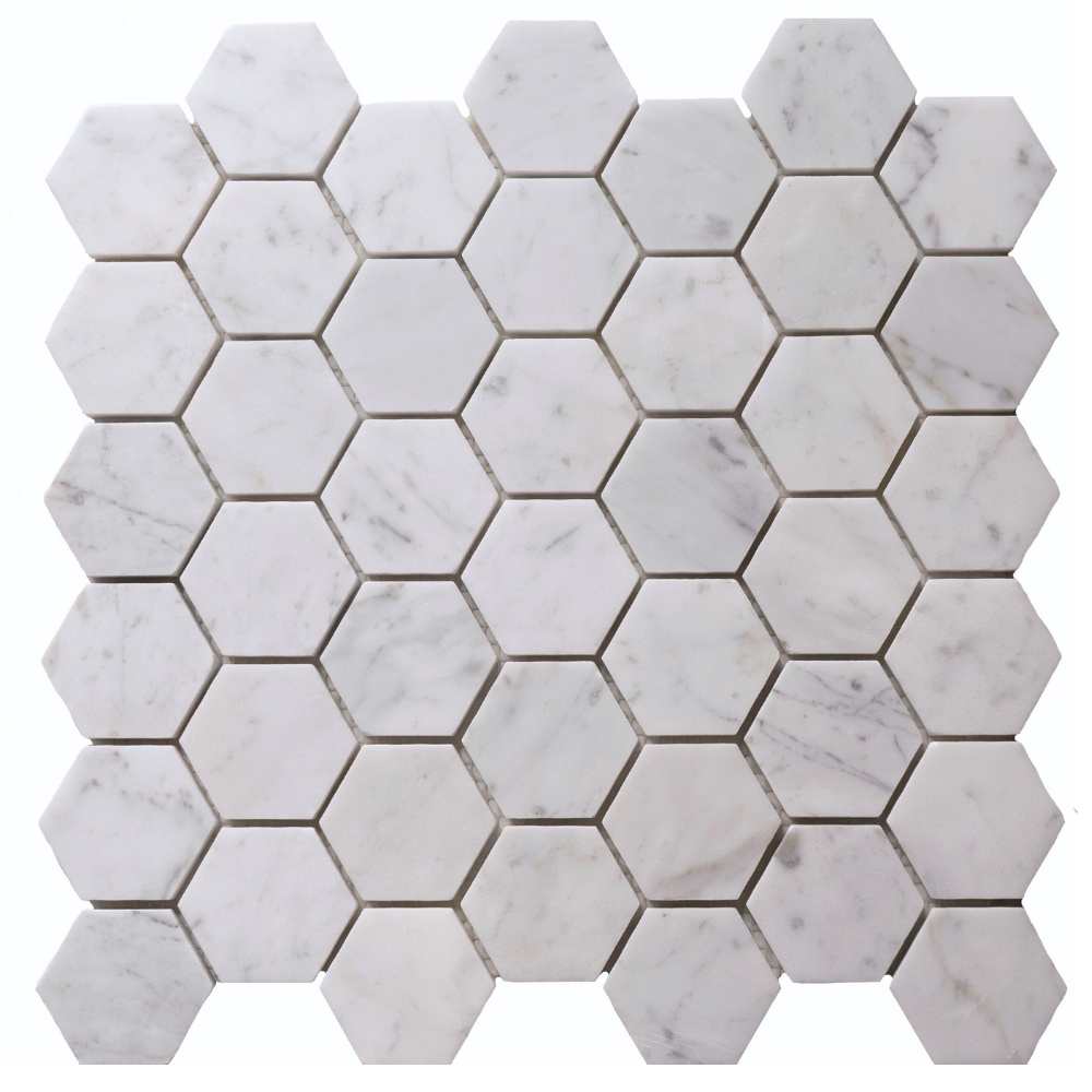 Borghese Carrara 2"x2" Bianco Marble Polished Mosaic