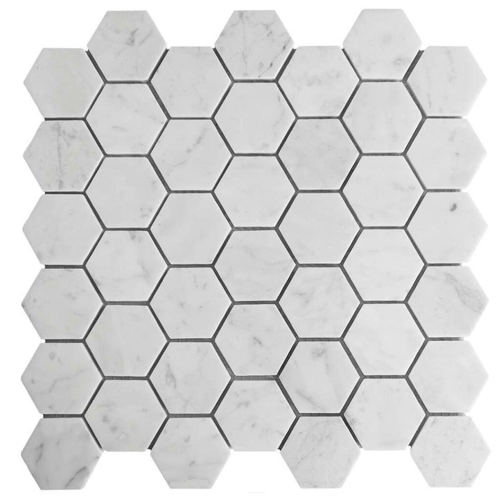 Borghese Carrara 2"x2" Bianco Marble Polished Mosaic