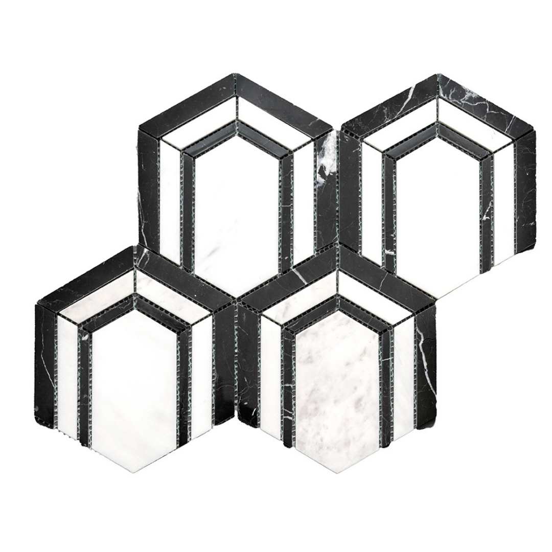 Argos Peak Carrara Marble Polished Mosaic