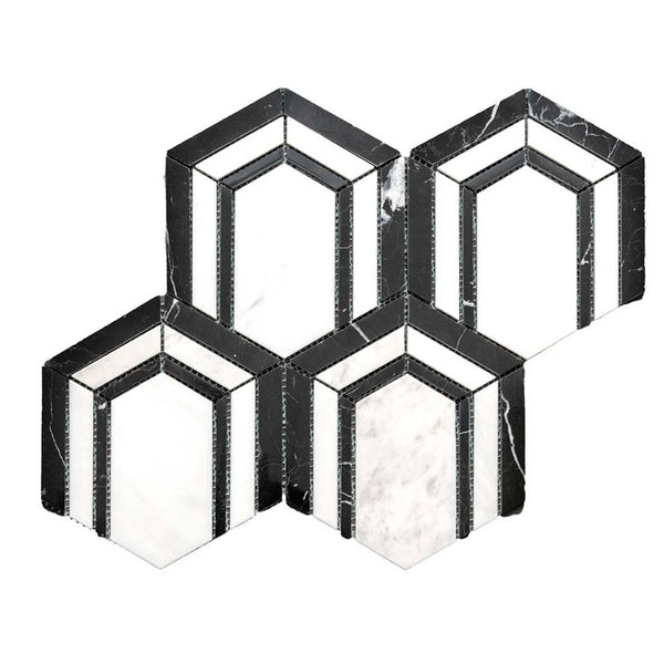 Argos Peak Carrara Marble Polished Mosaic