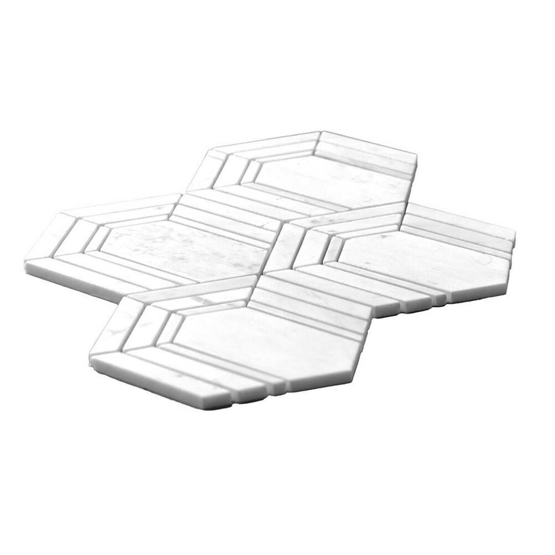 Argos Peak Carrara And Thassos Marble Polished Mosaic