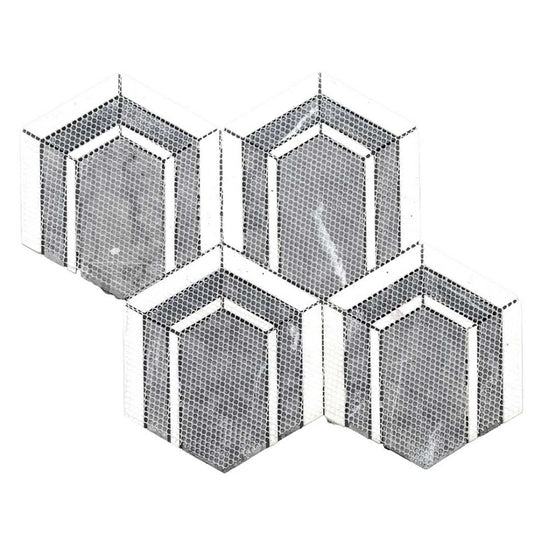 Argos Peak Hexagon Nero Marble  0.83sf/sh