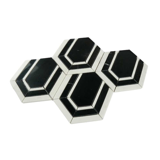 Argos Peak Hexagon Nero Marble  0.83sf/sh