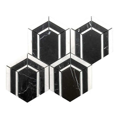 Argos Peak Hexagon Nero Marble  0.83sf/sh
