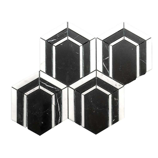 Argos Peak Hexagon Nero Marble  0.83sf/sh