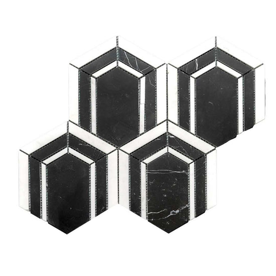 Argos Peak Hexagon Nero Marble  0.83sf/sh