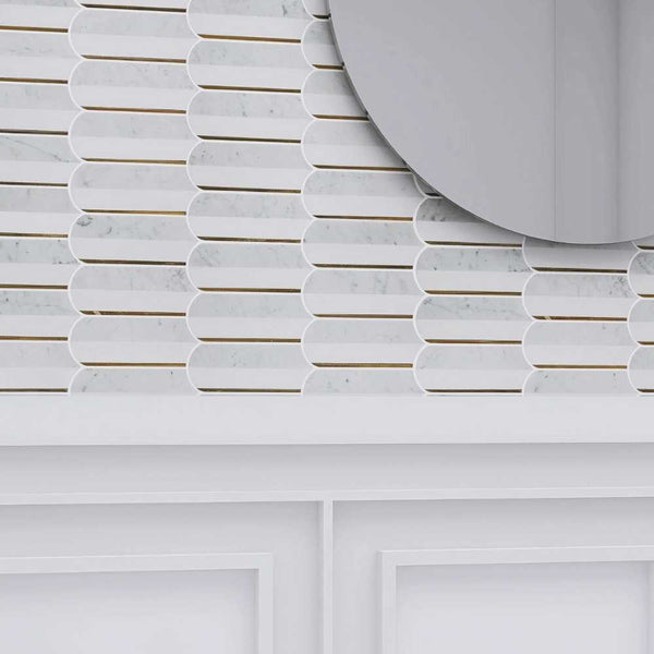 Mad Decade 12 "x 12" Grey Marble Polished Mosaic