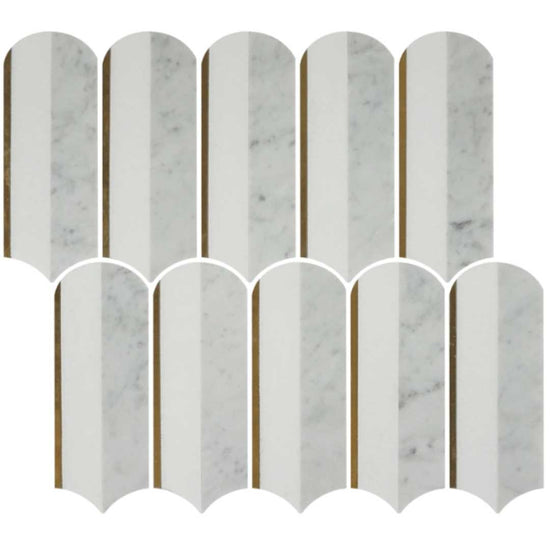 Mad Decade 12 "x 12" Grey Marble Polished Mosaic