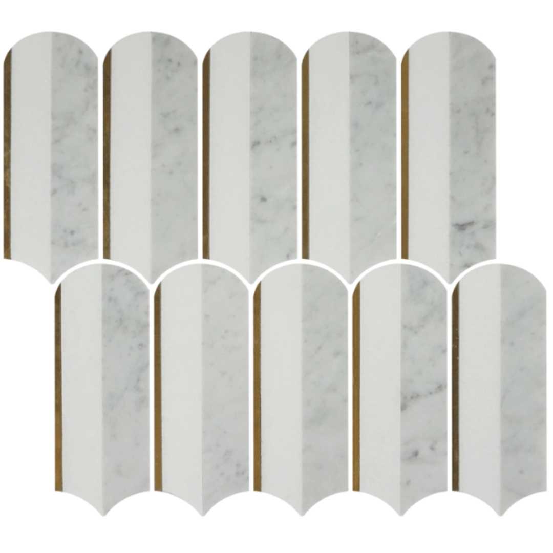 Mad Decade 12 "x 12" Grey Marble Polished Mosaic