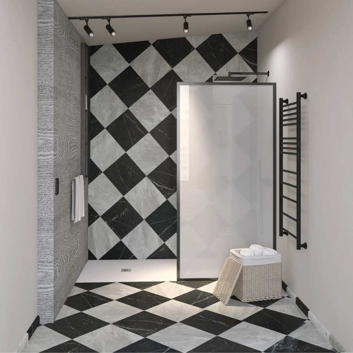Checkmate 12" x 12" Carrara Marble Honed Tile