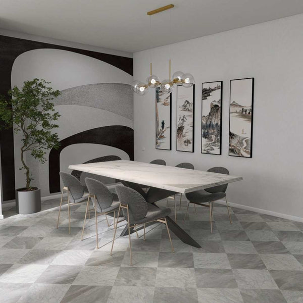 Checkmate 12" x 12"  Versilis Grey Marble Honed Tile