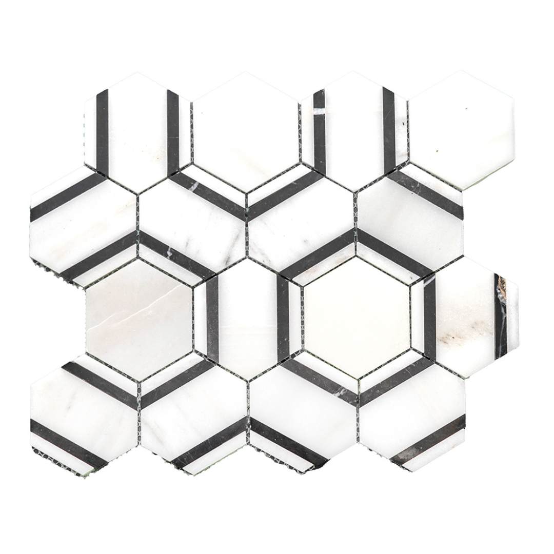 Pelta Orb Blanco Blend Marble Polished Mosaic