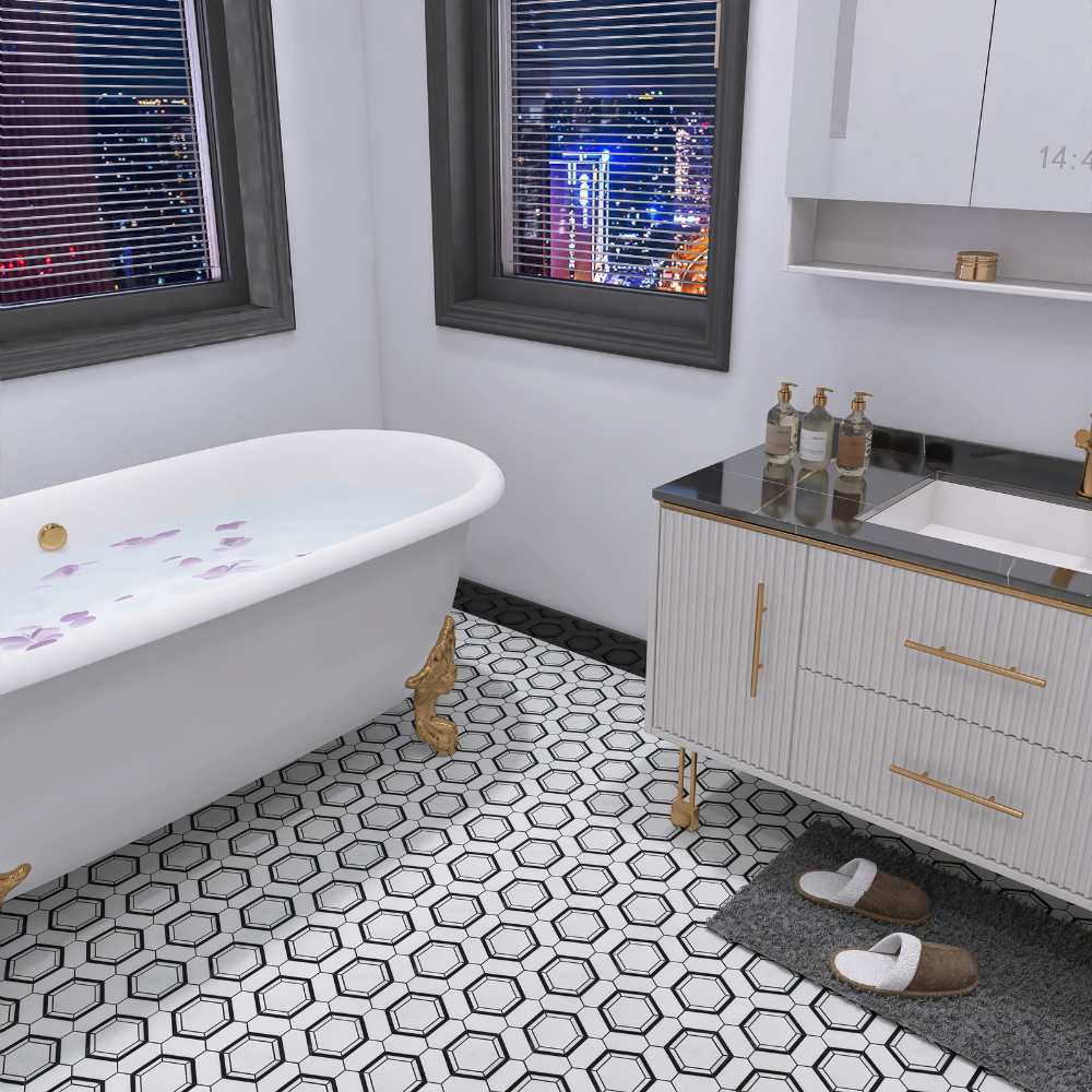 Pelta Orb Blanco Blend Marble Polished Mosaic