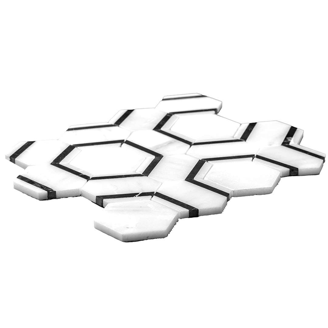 Pelta Orb Blanco Blend Marble Polished Mosaic