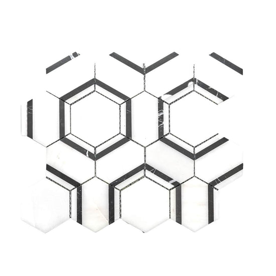 Pelta Orb Blanco Blend Marble Polished Mosaic