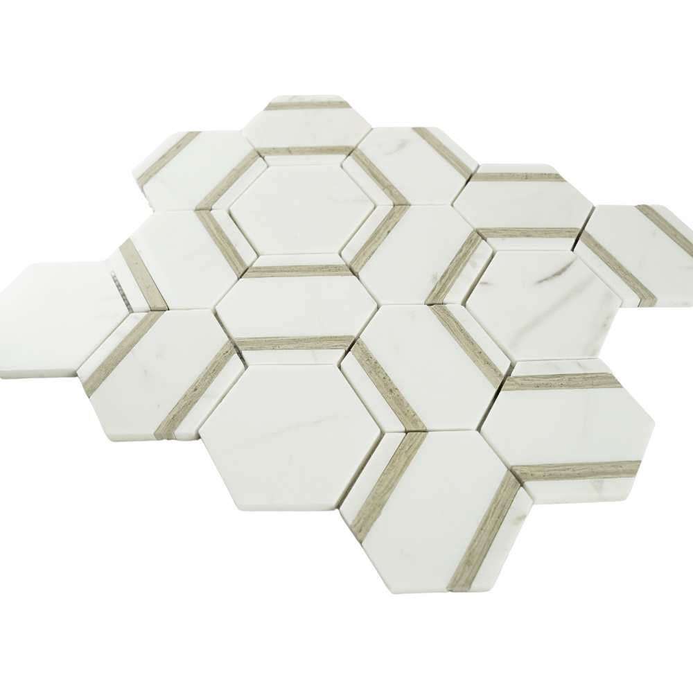 Pelta Orb Wooden Blend Marble Polished Mosaic