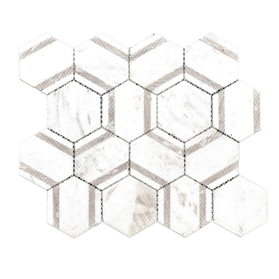 Pelta Orb Wooden Blend Marble Polished Mosaic