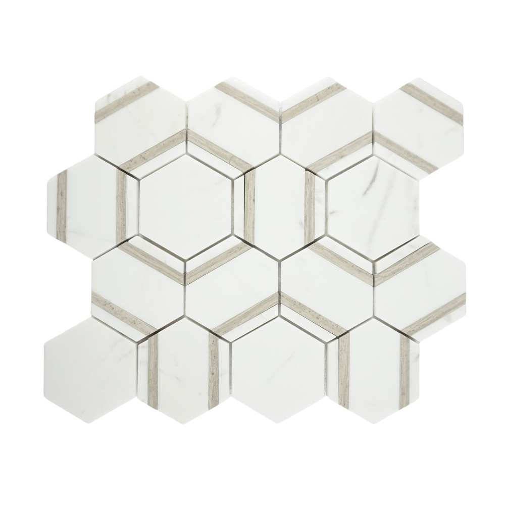 Pelta Orb Wooden Blend Marble Polished Mosaic