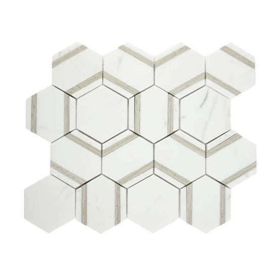 Pelta Orb Wooden Blend Marble Polished Mosaic