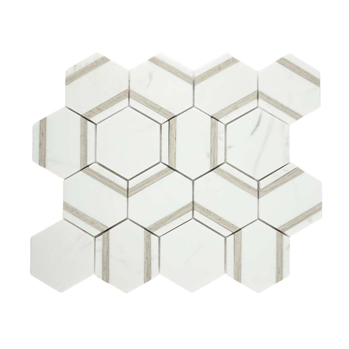 Pelta Orb Wooden Blend Marble Polished Mosaic