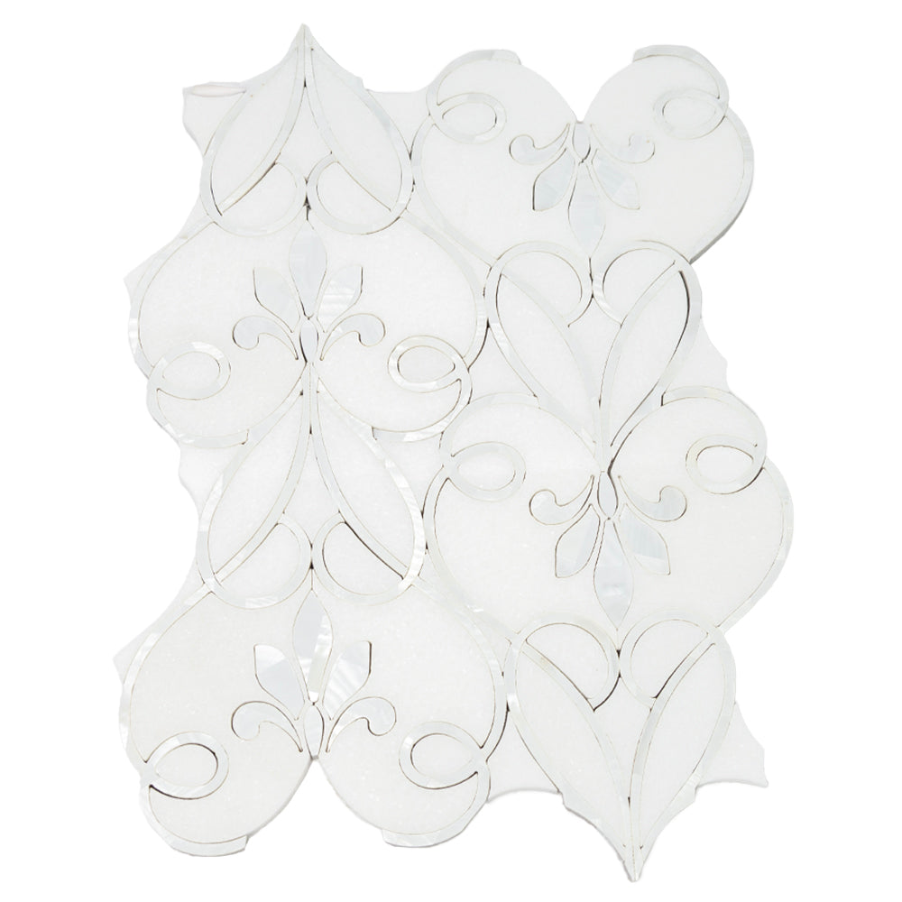 Floral Vault 9"x13" Pearl Mother of Pearl Polished Mosaic