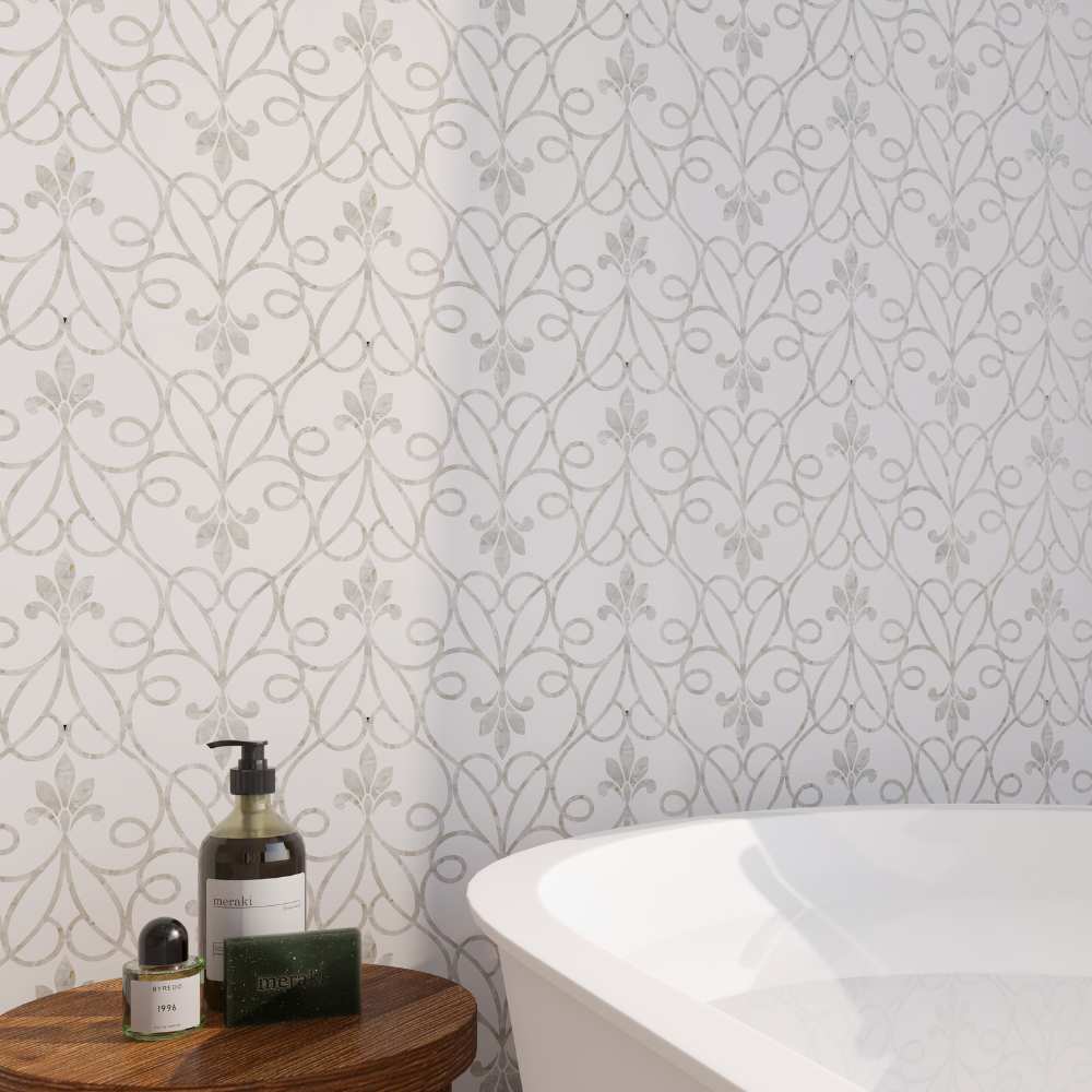 Floral Vault 9"x13" Pearl Mother of Pearl Polished Mosaic