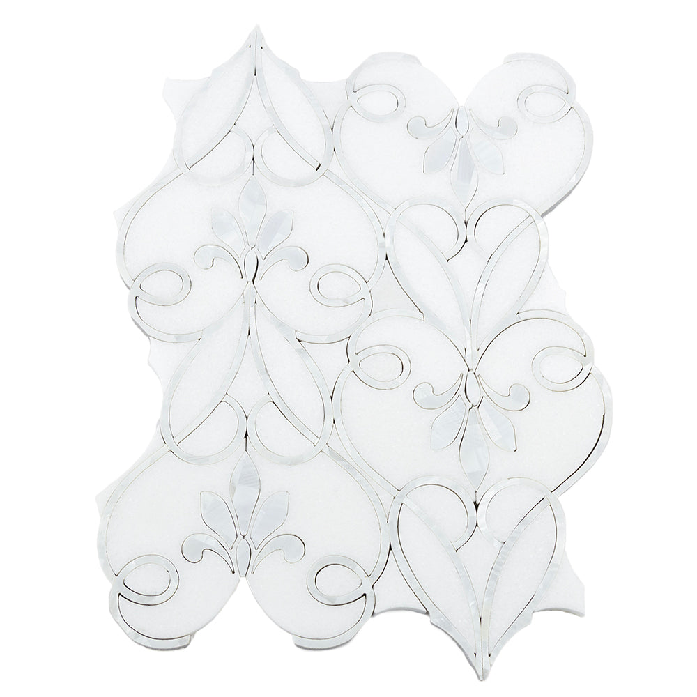 Floral Vault 9"x13" Pearl Mother of Pearl Polished Mosaic