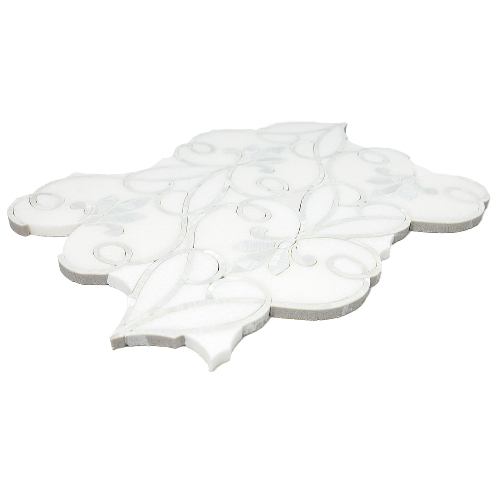 Floral Vault 9"x13" Pearl Mother of Pearl Polished Mosaic