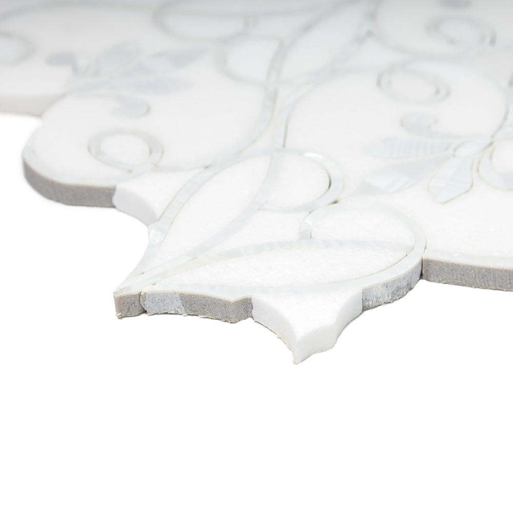 Floral Vault 9"x13" Pearl Mother of Pearl Polished Mosaic