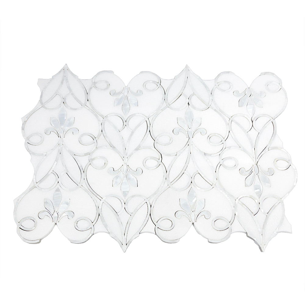 Floral Vault 9"x13" Pearl Mother of Pearl Polished Mosaic