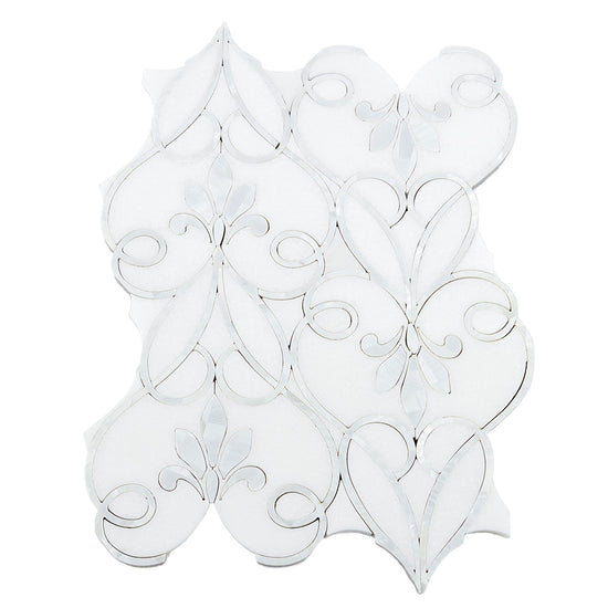 Floral Vault 9" x 13" Pearl Mother of Pearl Polished Mosaic