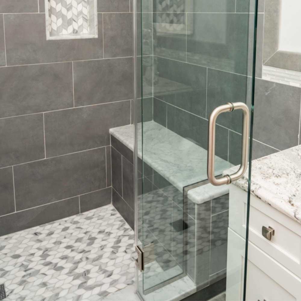 Santorini 1" x 2" Marmara and Thassos Marble Polished Mosaic