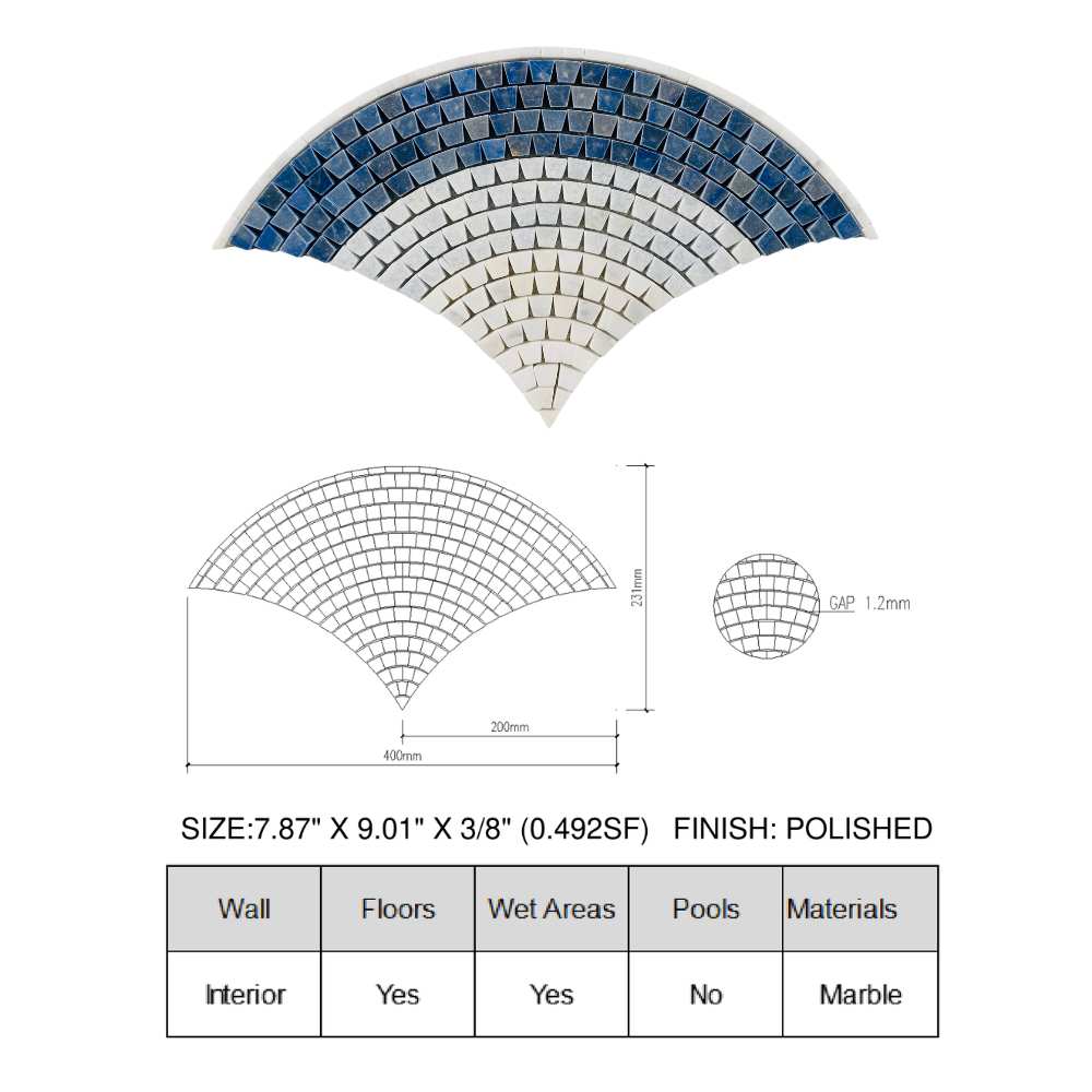 Brise 8"x9" Marble Polished Mosaic