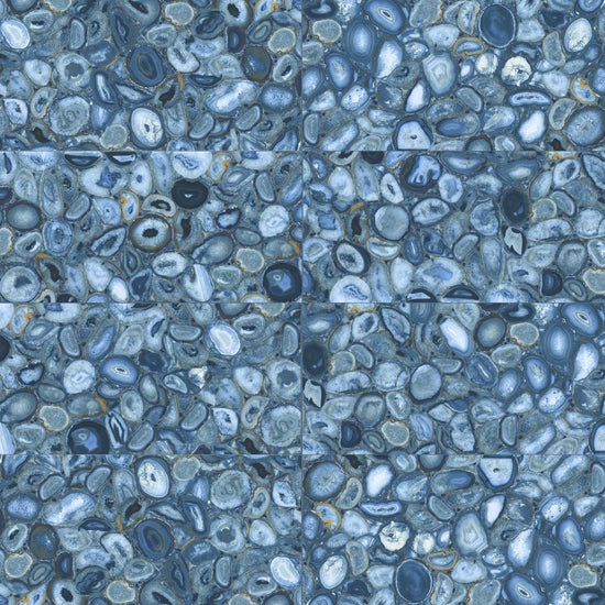 Geode 24" x 48" Blue Polished Porcelain Wall & Floor Tile