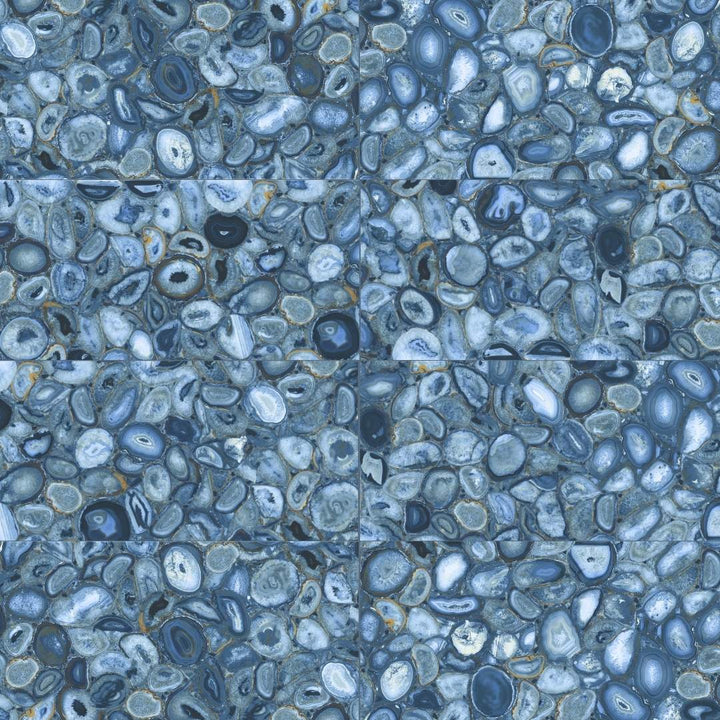 Geode 24" x 48" Blue Polished Porcelain Wall & Floor Tile