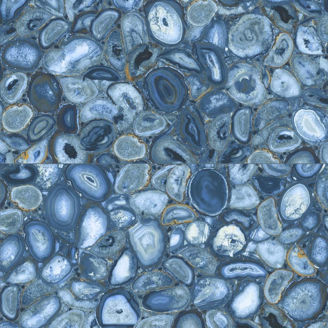 Geode 24" x 48" Blue Polished Porcelain Wall & Floor Tile