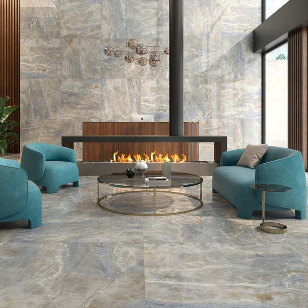 Adonis 24"x48" Blue Porcelain Polished Tile