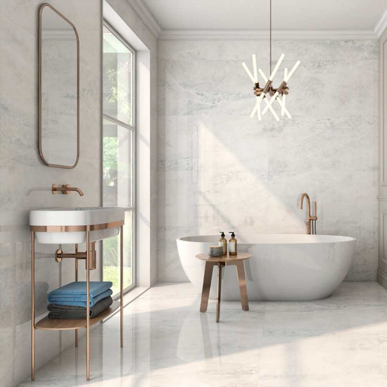 Adin 24" x 48" Porcelain Marble Look Wall & Floor Tile