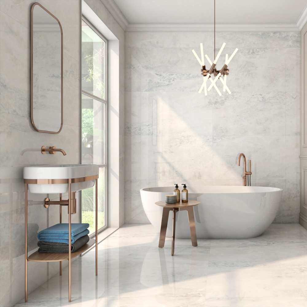 Adonis 24"x48" Bianco Porcelain Polished Tile
