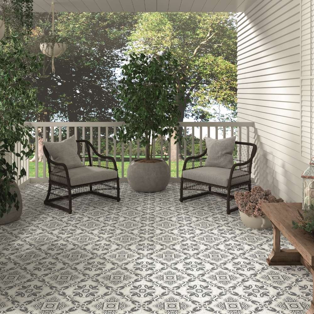 Roman Road 8" x 8" Grey Porcelain Satin Tile