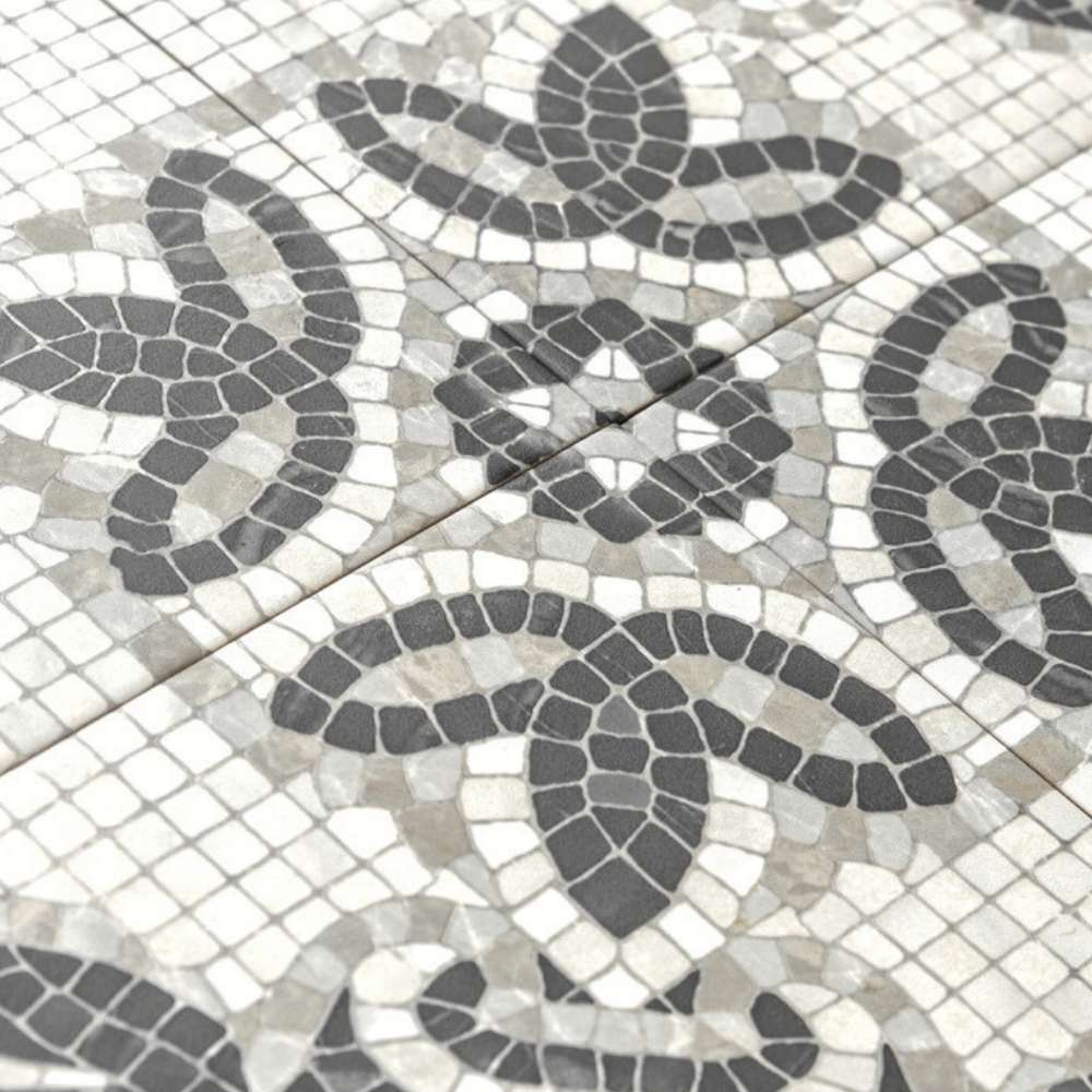 Roman Road 8" x 8" Grey Porcelain Satin Tile